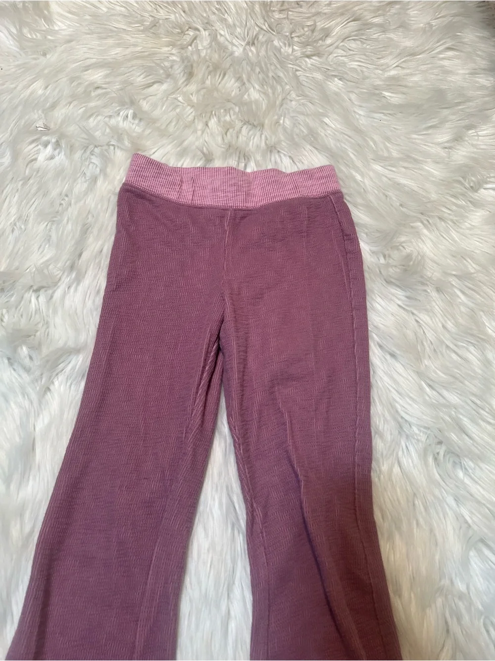 Cat & Jack Flare Pants Purple Light Pink Ribbed M 8